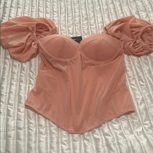 Fashion Nova Mauve Mesh Corset